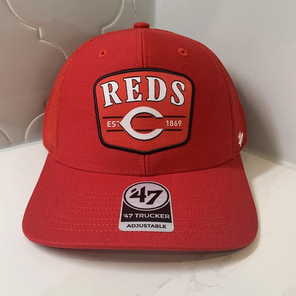 '47 Brand Cincinnati Reds MLB Adjustable Red Snapback Trucker Hat Cap OSFM